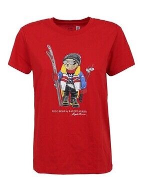 Polo by Ralph Lauren Red Polo Bear Ski Graphic Tee - Size L